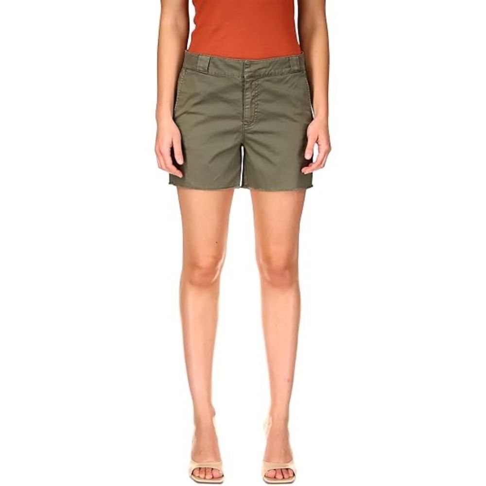 Sanctuary Daybreak Stretch Twill Shorts with a Frayed Hem Green Military Shorts